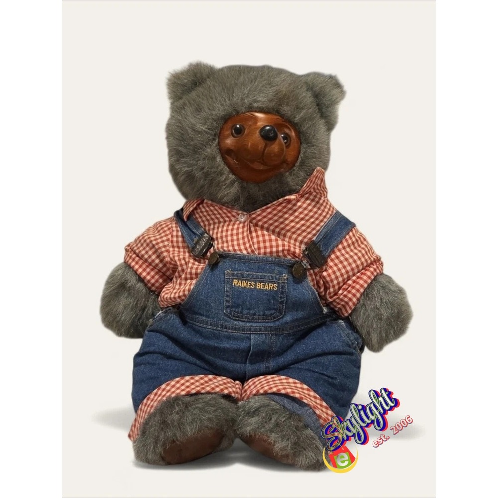 Artist Vintage 1985 Raikes Huckle Bear 20 Farmer Overalls‎ Limited Edition Cute